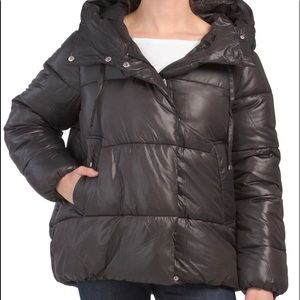 Black Steve Madden hood puffer coat, brand new with tags, size xl